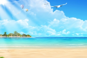 海滩背景banner