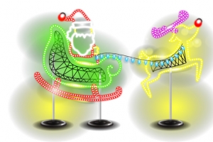 霓虹灯圣诞老人素材