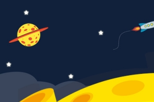 卡通星空宇宙星球banner