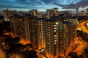 夜晚房地产全景海报背景