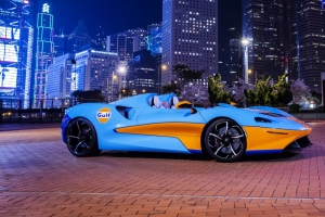 迈凯伦2021 mclaren elva gulf theme 跑车5k壁纸5120x2880