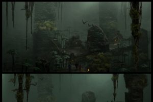 手绘神秘诡异场景