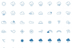 线型天气标志矢量图标icon