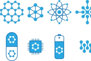 生物科学纳米技术蓝色图标