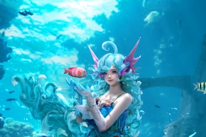 美人鱼 海底世界 cosplay朵莉亚 唯美4k手机壁纸图片