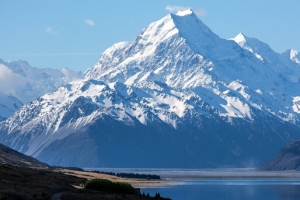 湖边雪山海报背景