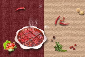 香料麻辣火锅背景banner