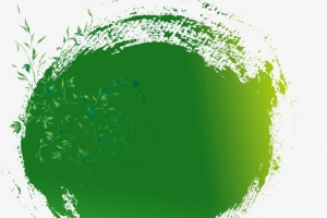 绿色清新艺术墨迹圆形