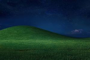 Windows XP 田野风景 夜晚星星 4K风景壁纸3840x2160