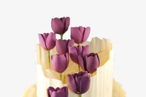 翻糖蛋糕，玫瑰花翻糖蛋糕，情人节蛋糕