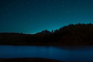 夜晚 星星 湖泊 树木 风景 4k壁纸 3840x2160