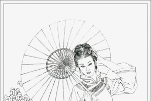 工笔白描仕女人物