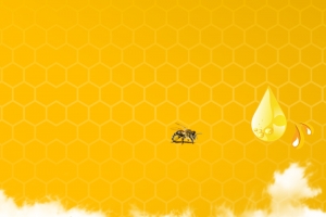 蜂巢蜂蜜食品黄色PSD分层主图背景素材