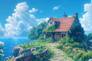 美丽的海边小屋风景4K壁纸3840x2160