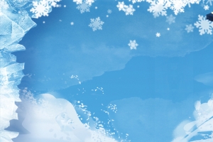 滑雪者卡通雪花蓝色banner