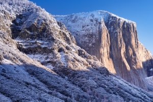 优胜美地国家公园冬季风景3840x1080壁纸