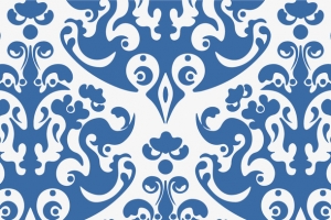 中式青花瓷花纹蓝