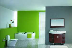 清新绿色浴室装修图片