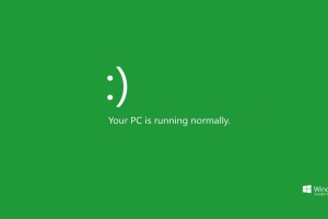 笑脸,你的电脑正常运行 绿色背景 windows10 4k简约壁纸