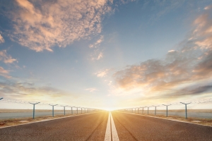 道路天空夕阳