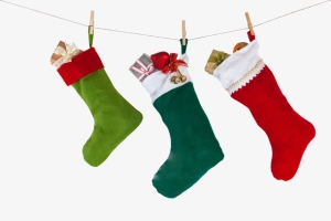 三只悬挂圣诞袜