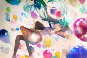 miku初音未来 气球 4k动漫壁纸