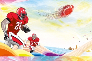 手绘创意橄榄球运动健身宣传海报背景素材