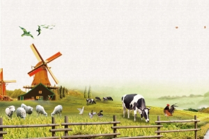 生态养殖农场田园海报背景素材