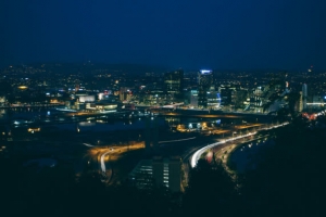 夜晚安静城市夜景