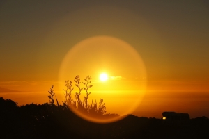 日出 橙色的光 假期 露营 太阳 草 天空 4K风景壁纸