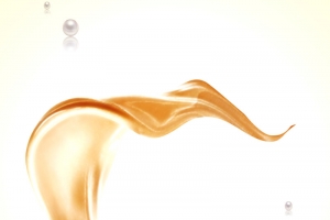 金色丝带护发素PSD分层主图背景素材