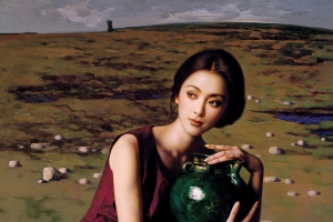 美女油画图片素材