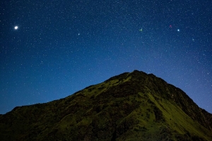 山丘 夜晚 星空 星星 浮雕 4k壁纸 3840x2160