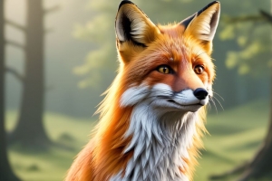 狐狸 动物 野生动物 森林 艺术 4k壁纸 3840x2160