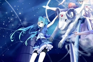 星座 羊 女神 女孩 微笑 VOCALOID初音未来4K壁纸