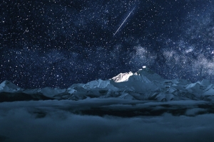 雪山星空背景图
