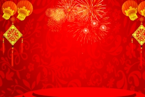 中国风大红灯笼新春红色背景素材