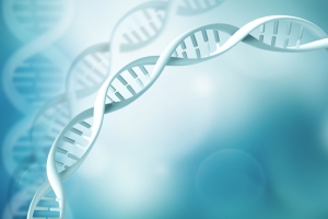 清新蓝色渐变DNA分子结构背景素材