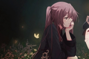 原神胡桃 小幽灵 蝴蝶 3440x1440带鱼屏壁纸