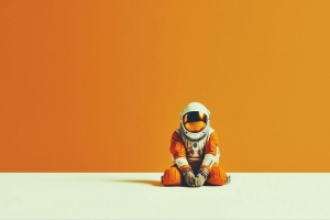 宇航员 宇航服 头盔 橙色 4k壁纸 3840x2160