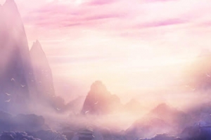 紫色天空山峰游戏场景