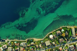 海岸 鸟瞰图 大海 建筑 4k壁纸 3840x2160