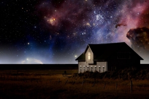 房子 银河 星空 星星 夜间 4k壁纸 3840x2160