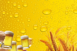 啤酒海报黄色背景