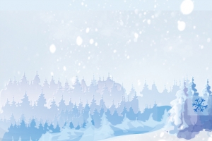 唯美雪景雪花小清新蓝色banner