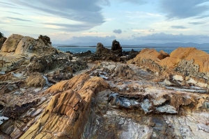 岩石 石头 海岸 大海 地平线 4k壁纸 3840x2160