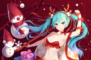 初音未来圣诞节高清手机壁纸