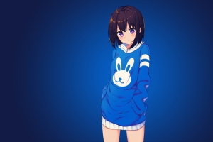 Blue Bunny Girl 蓝兔女孩4k动漫壁纸