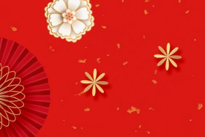 新年春节红色大气立体3d简约中国风背景banner