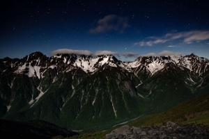 山脉 夜晚 风景 山峰 星空 4k壁纸 3840x2160